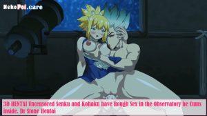 [3D] Uncensored Senku and Kohaku have Rough Sex in the Observatory he Cums inside (Dr Stone Hentai)